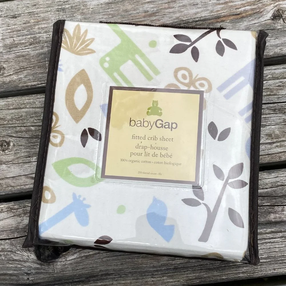 Baby GAP Organic Cotton Safari Fitted Crib Sheet